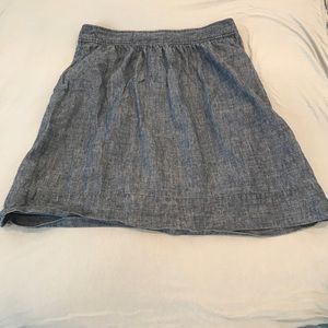 Eileen Fisher Blue Chambray Skirt with Pockets, size medium
